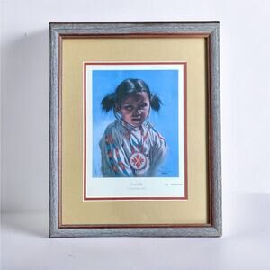 1992 Penni Anne Cross “Ponytails” Framed 17” Signed Print 386/447 w/COA